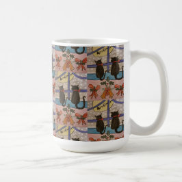 Taza De Café Navidades de gato negro café Mug
