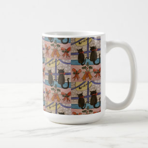 Taza De Café Navidades de gato negro café Mug