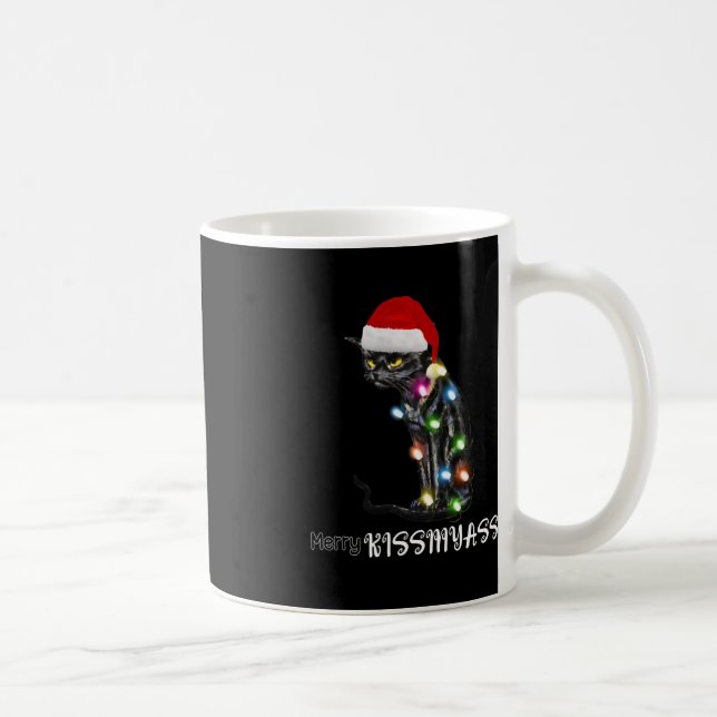 Taza De Café Navidades de gatos divertidos de Beso de merry ilu (Derecha)