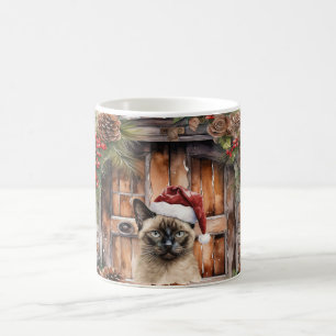 Taza De Café Navidades de gatos siameses temática para el amant