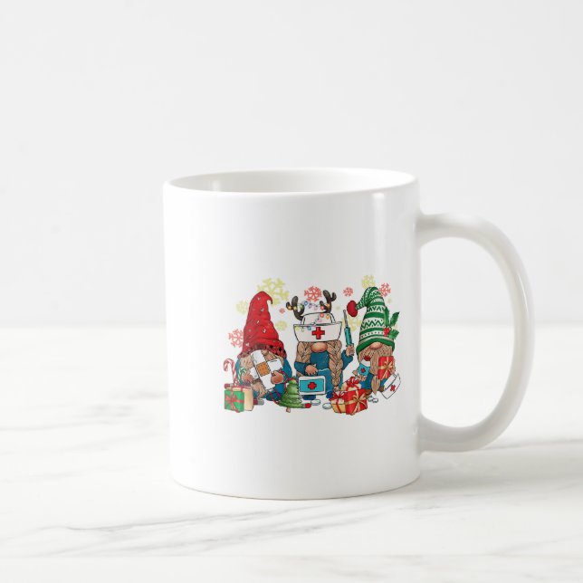 Taza De Café Navidades de Gnome Enfermeras Hombres Mujeres Navi (Derecha)