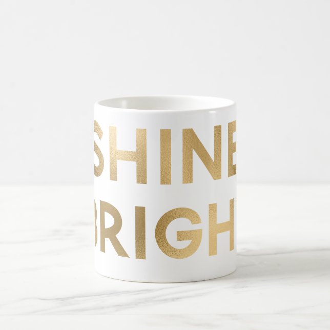 Taza De Café Navidades de Gold Glam Shine Bright (Centro)