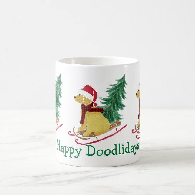 Taza De Café Navidades de Goldendoodle personalizados atacados (Centro)
