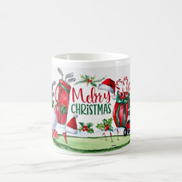 Taza De Café Navidades de golf con tema Acuarela para golfistas