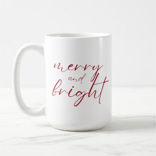 Taza De Café Navidades de guiones rojos de merry y Bright