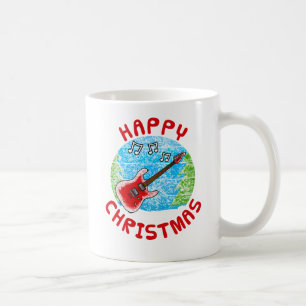 Taza De Café Navidades de guitarra eléctrica profesor de música