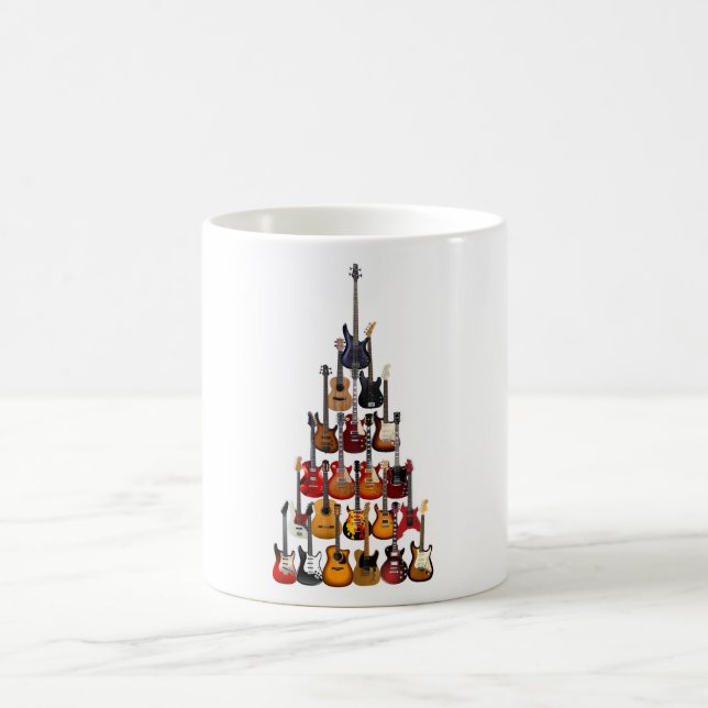 Taza De Café Navidades de guitarra ligan música rock (Centro)