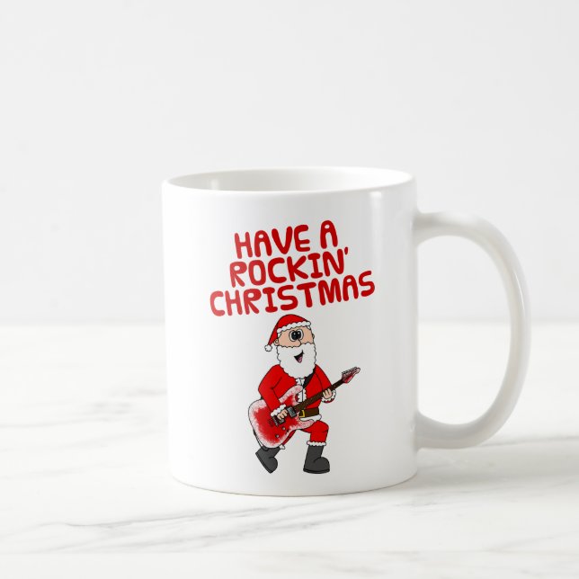 Taza De Café Navidades de guitarra Santa Electric (Derecha)