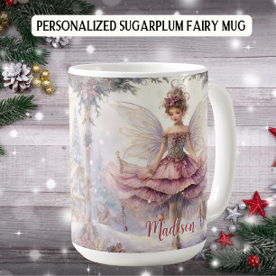 Taza De Café Navidades de hadas de azúcar elegantes y personali