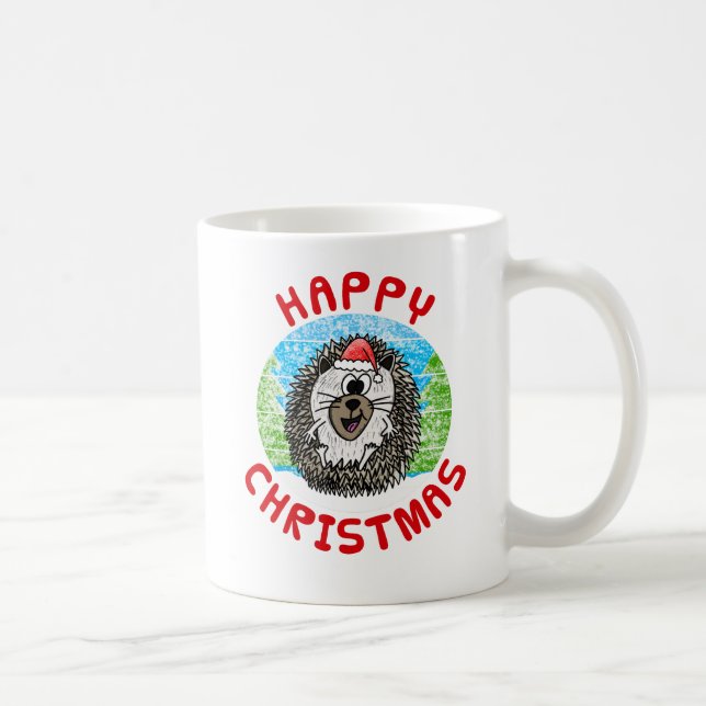 Taza De Café Navidades de Hedgehog Naturaleza animal Niños (Derecha)