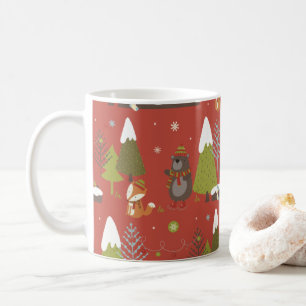 Taza De Café Navidades de Hedgehog y Oso de Invierno
