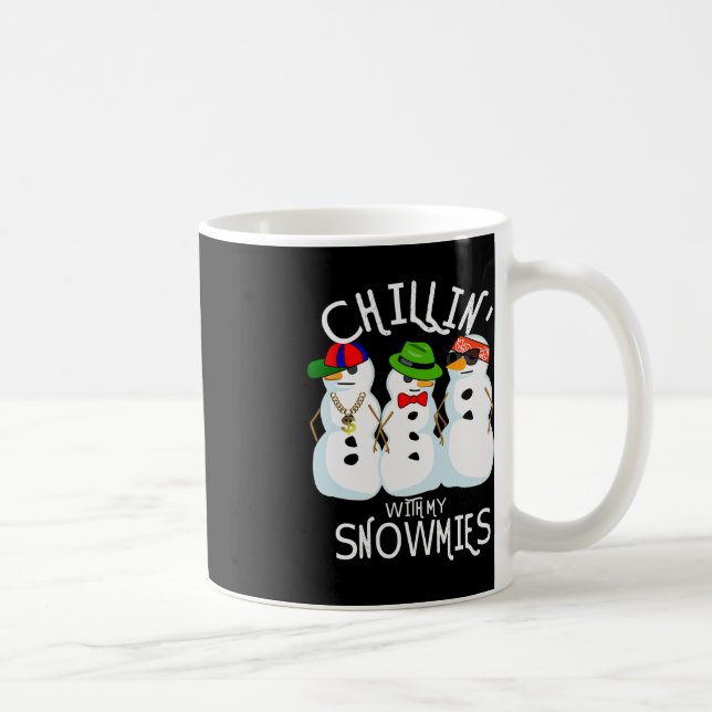 Taza De Café Navidades De Hip-Hop Música Snowman Chillin Con My (Derecha)