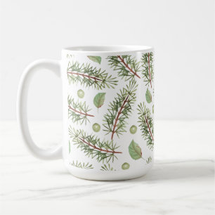Taza De Café Navidades de hoja verde simple acuarela