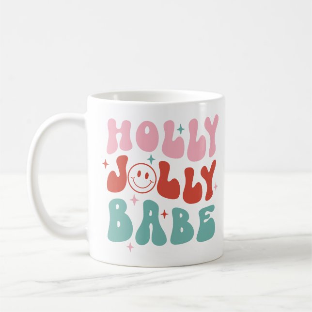 Taza De Café Navidades de Holly Jolly Babe Retro (Izquierda)