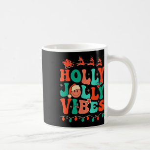 Taza De Café Navidades de Holly Retro Groovy Jolly Vibes Santa