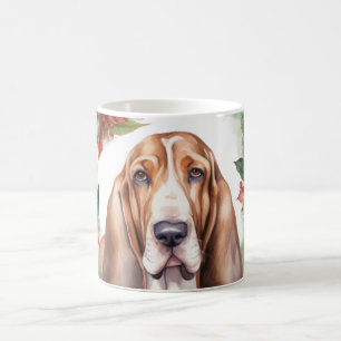 Taza De Café Navidades de Hound Basset Wreath Festimes Pup