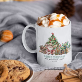 Taza De Café Navidades de Howdy | Fun Western Monogram Holiday