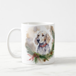 Taza De Café Navidades de Inglaterra Wreath Festive Pup