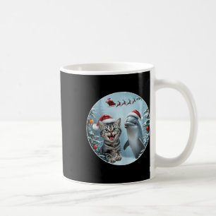 Taza De Café Navidades De Invierno Cat Dolphin Lover Selfie Con
