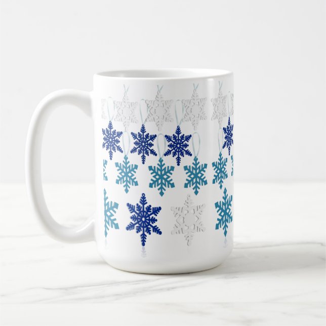 Taza De Café Navidades de invierno copos de nieve (Izquierda)