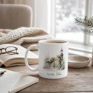 Taza De Café Navidades de invierno de personalizado Green Folia