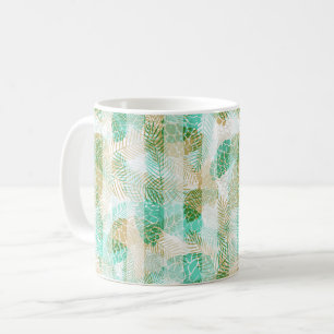 Taza De Café Navidades de invierno sin mar pinos beige verde