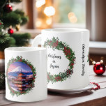 Taza De Café Navidades de Japón u otro monograma fotográfico de<br><div class="desc">Navidades en Japón u otro país fotográfico monograma Coffee Mug. Añade tu propio país o estado,  agrega tu propia foto y nombre para personalizar. Canciones únicas de Navidades.</div>