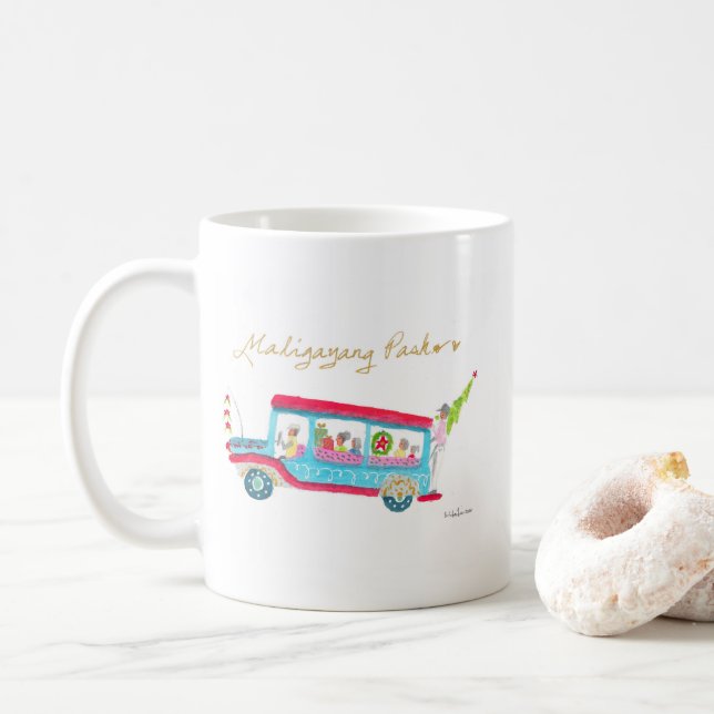 Taza De Café Navidades de jeep filipinos (Con donut)