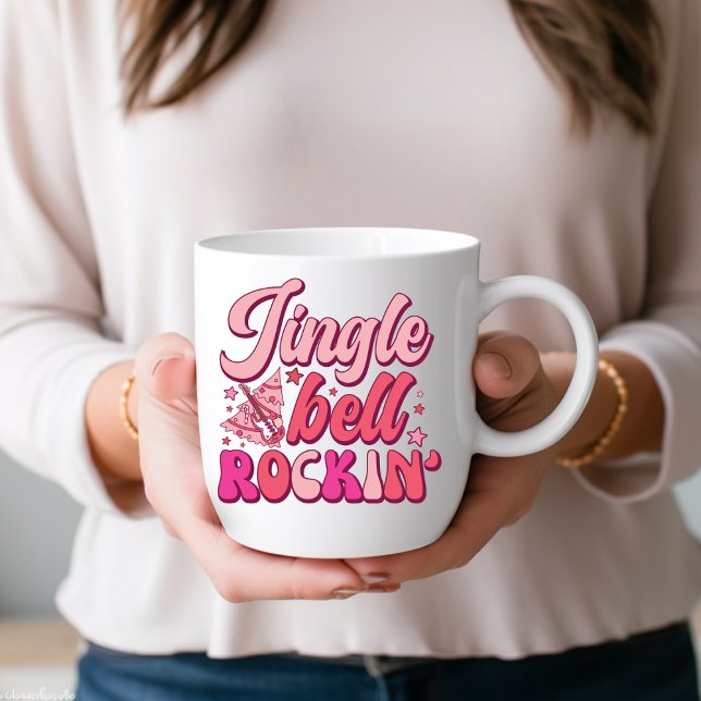 Taza De Café Navidades de Jingle Bell Rockin bebiendo café Mug (Subido por el creador)
