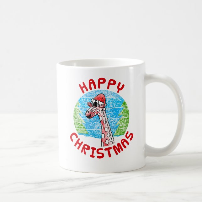 Taza De Café Navidades de jirafa Naturaleza animal (Derecha)