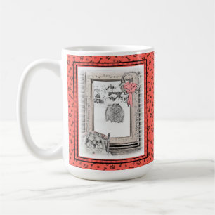 Taza De Café Navidades de Keeshond Ventana de Invierno Pintura
