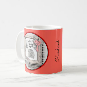 Taza De Café Navidades de Keeshond Ventana de Invierno Pintura 