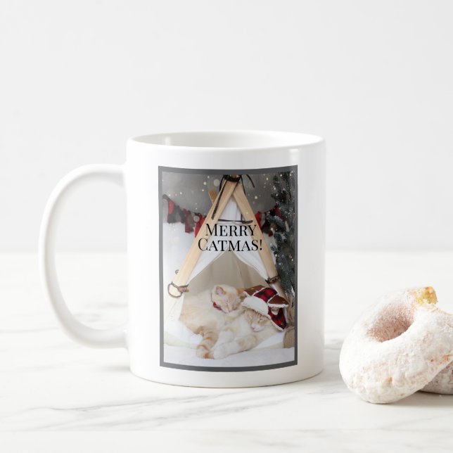Taza De Café Navidades de Kitts Blancos Durmientes (Con donut)