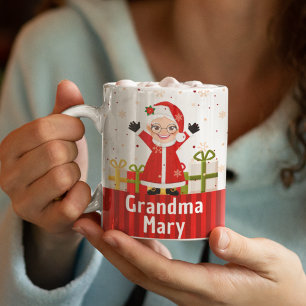 Taza De Café Navidades de la abuela personalizada dan vacacione