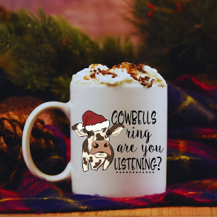 Taza De Café Navidades de la Campana de Vacas FunnyRetro Person