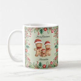 Taza De Café Navidades de la familia Cute Gingerbread Cookie