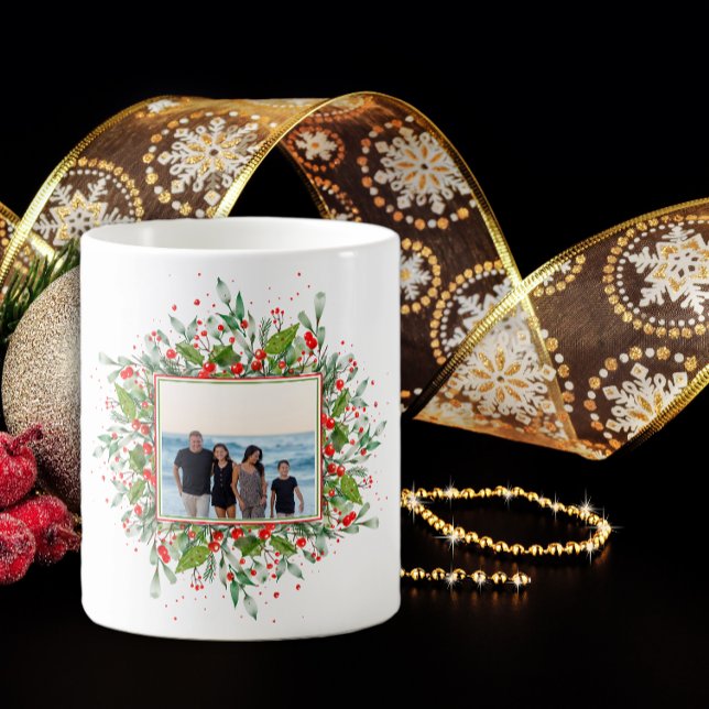 Taza De Café Navidades de la familia fotográfica Café Rojo Verd (Subido por el creador)