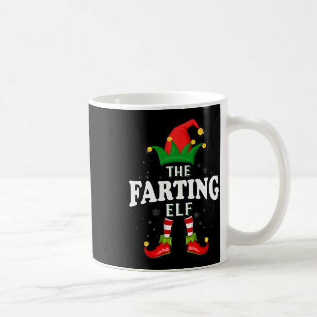 Taza De Café Navidades de la familia navideña Farting Elf Pajam (Derecha)