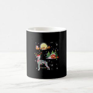 Taza De Café Navidades de la luz de los perros de Greyhound Rei