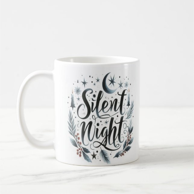 Taza De Café Navidades de la noche silenciosa Coffee Mug (Izquierda)