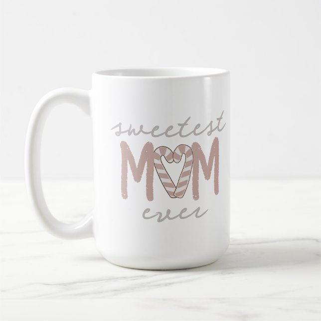 Taza De Café Navidades de la Personalizado de Candycane, mamá m (Izquierda)