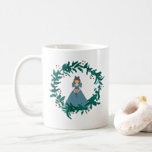 Taza De Café Navidades de la pintura de la guirnalda del peto d