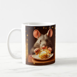Taza De Café Navidades de la rata comiendo cookies Mug