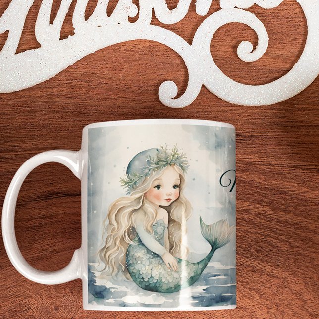 Taza De Café Navidades de la sirena de invierno (Subido por el creador)