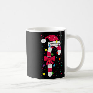 Taza De Café Navidades de la tripulación de Candy Cane alumbran