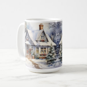 Taza De Café Navidades de la vieja casa de moda vintage
