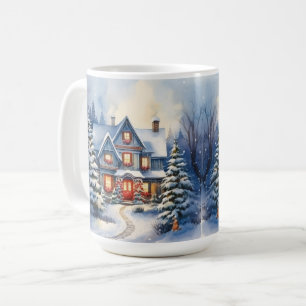 Taza De Café Navidades de la vieja casa de moda vintage