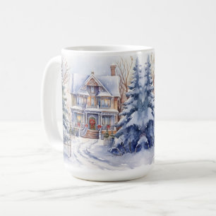 Taza De Café Navidades de la vieja casa de moda vintage