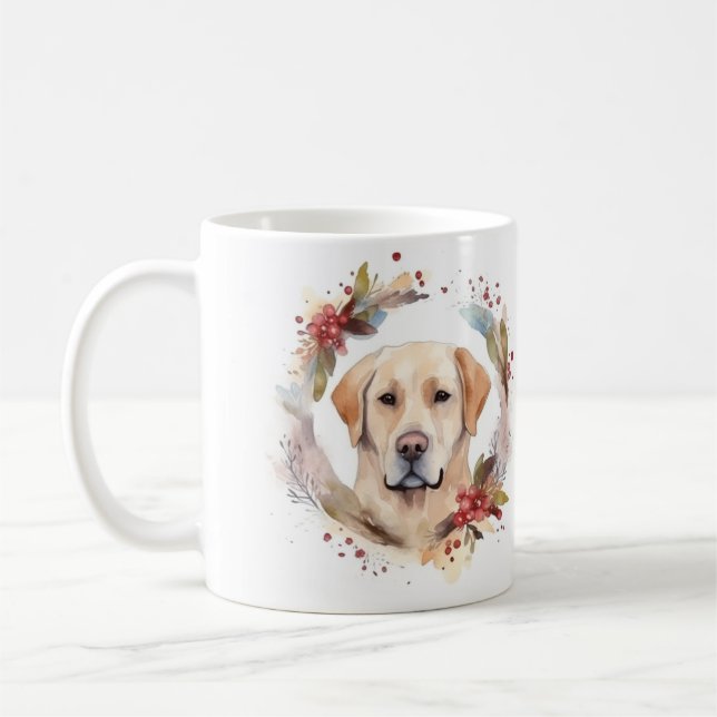 Taza De Café Navidades de Labrador con una presentación festiva (Izquierda)