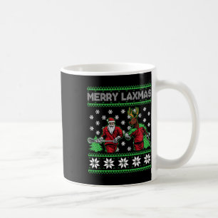 Taza De Café Navidades de Laxmas de Merry Lacrosse Jugando Sant